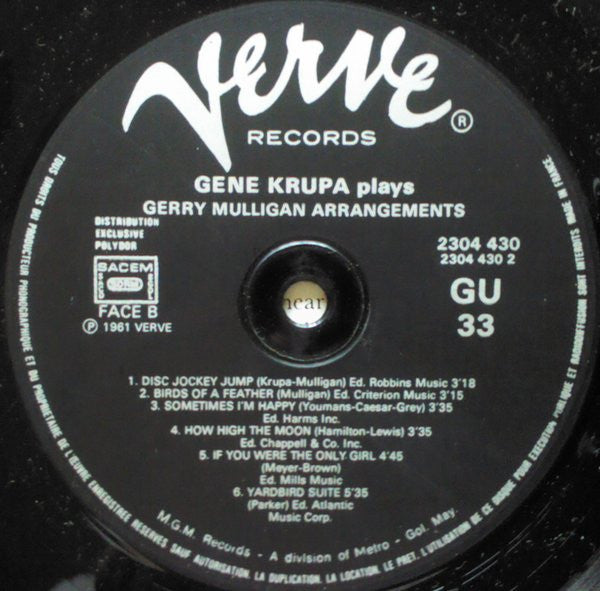 Gene Krupa Plays Gerry Mulligan Arrangements