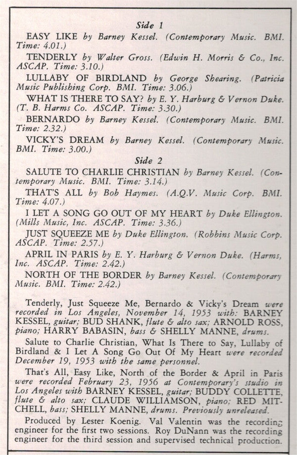 'Easy Like' Barney Kessel Volume 1