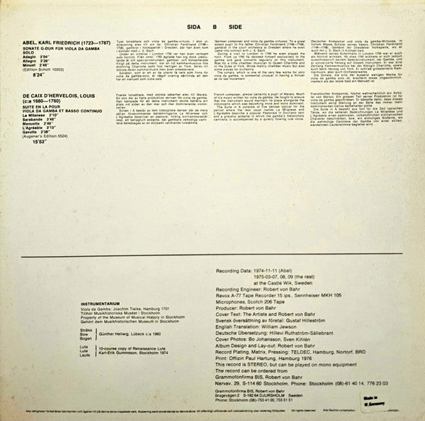 Ortiz, Morley, Dowland, Rauh, Newsidler, Ballard, Robinson, Abel, De Caix D'Hervelois