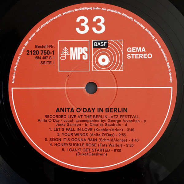 Anita O'Day In Berlin, Recorded Live At The Berlin Jazz Festival