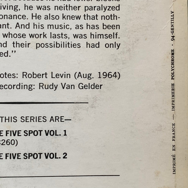 Memorial Album Recorded Live At The Five Spot