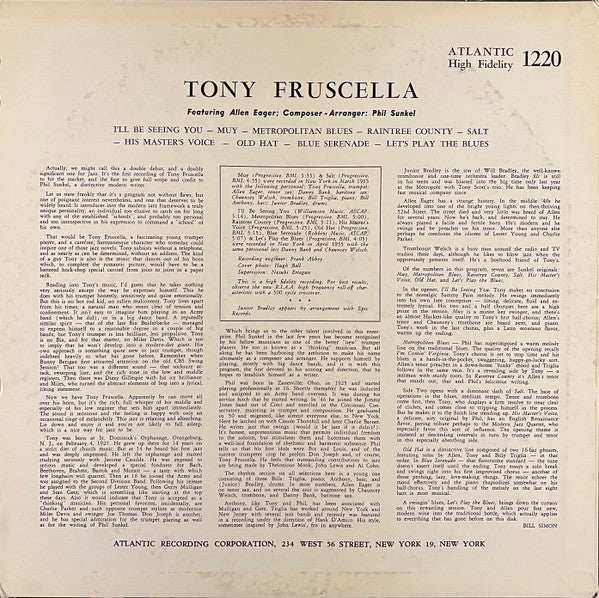 Tony Fruscella = トランペットの詩人トニー・フラッセラ
