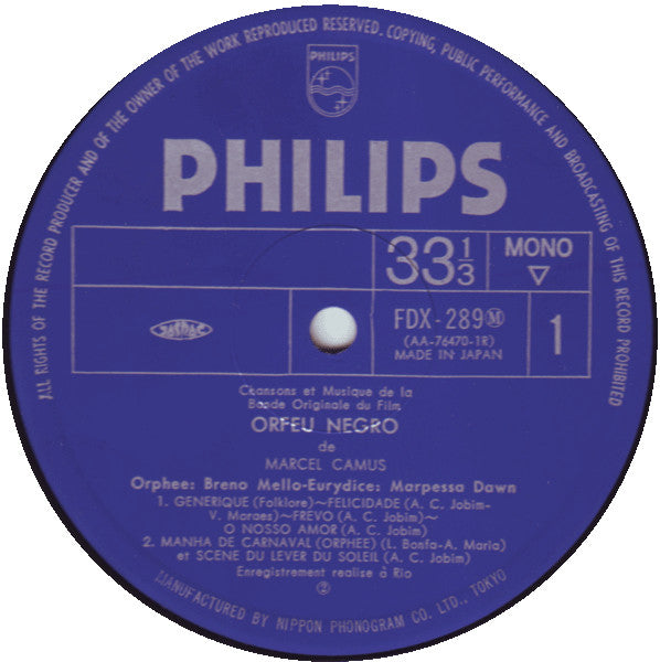 Chansons Et Musique De La Bande Originale Du Film Orfeu Negro