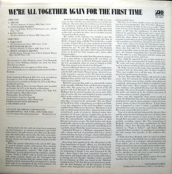 We're All Together Again For The First Time