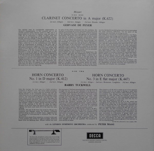 Clarinet Concerto / Horn Concertos Nos. 1 & 3