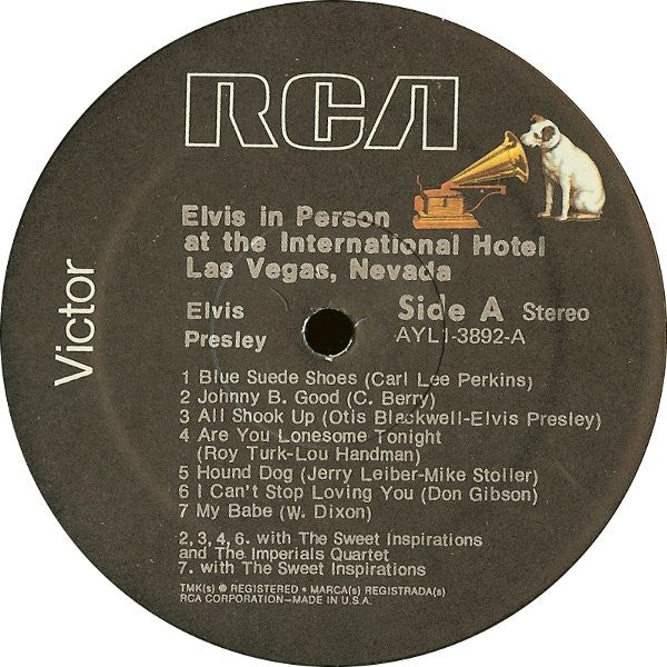Release: Elvis In Person At The International Hotel Las Vegas, Nevada-Vinyl-US-1981-AYL1-3892, AYL1-3892-2285744