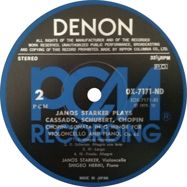 Janos Starker Plays Virtuoso Music For Violoncello