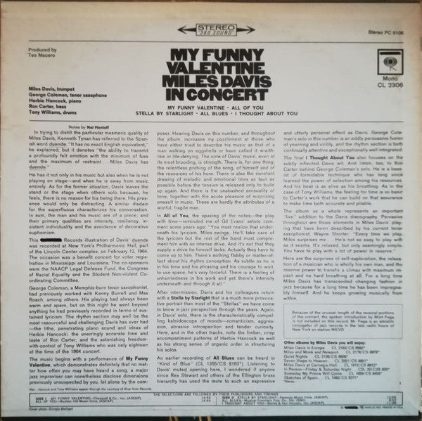 My Funny Valentine - Miles Davis In Concert