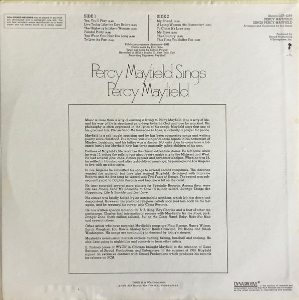 Sings Percy Mayfield