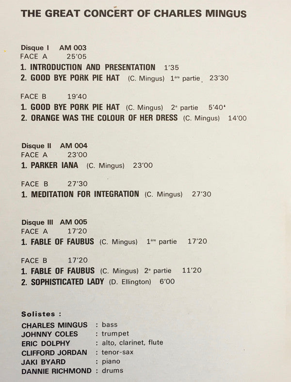 The Great Concert Of Charles Mingus