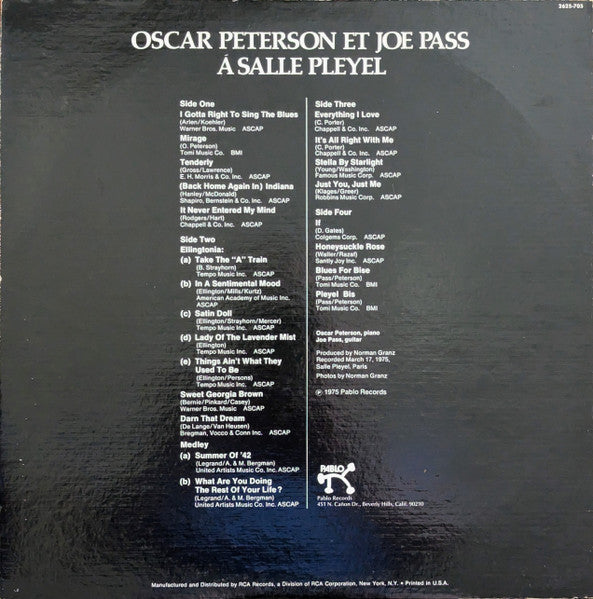 Oscar Peterson Et Joe Pass À La Salle Pleyel