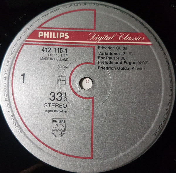 Gulda Plays Gulda - Piano Compositions