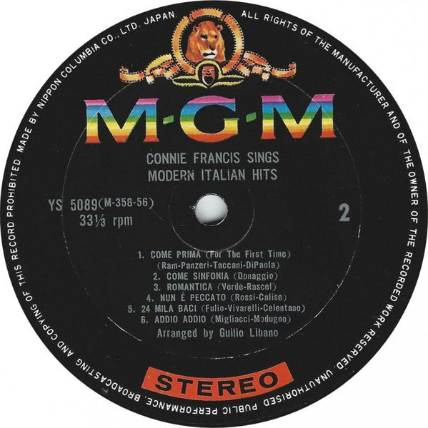 Connie Francis Sings Modern Italian Hits