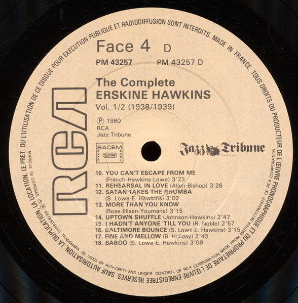The Complete Erskine Hawkins Volumes 1/2 (1938/1939)