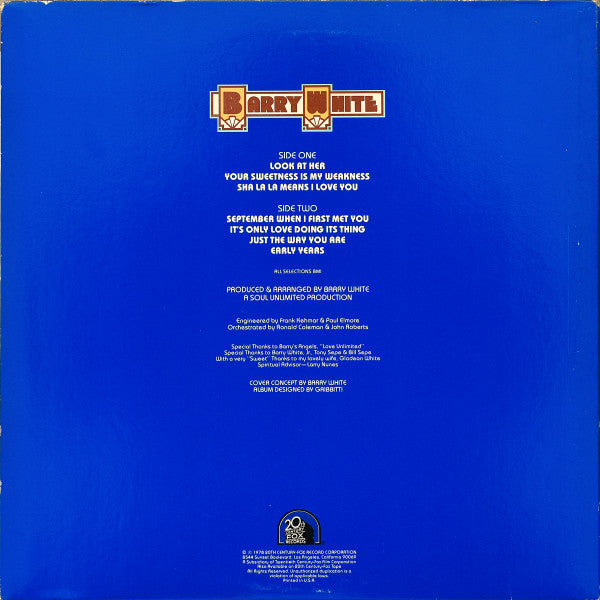 Release: Barry White The Man-Vinyl-US-1978-T-571-14092871