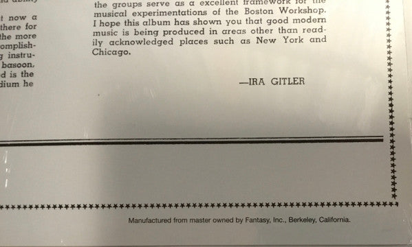 The New Sounds From Boston With Charlie Mariano And His Groups