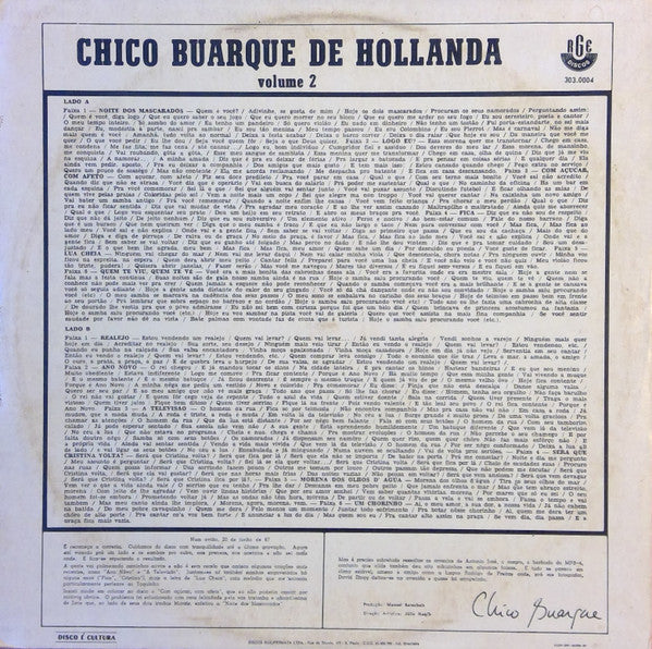 Chico Buarque De Hollanda Volume 2