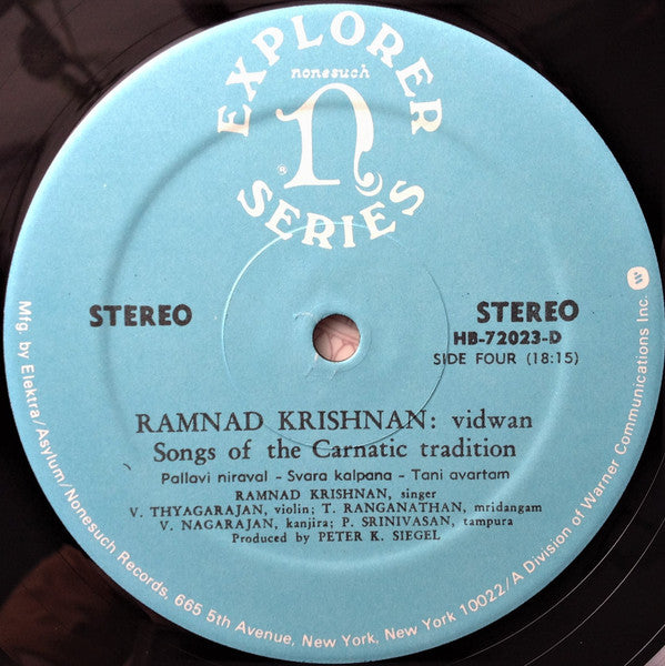 Vidwan/Songs Of The Carnatic Tradition = 南インド古典声楽の真髄