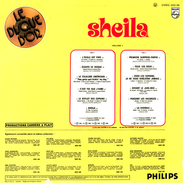 Master Release: Le Disque D'or Volume 1 by Sheila (5)