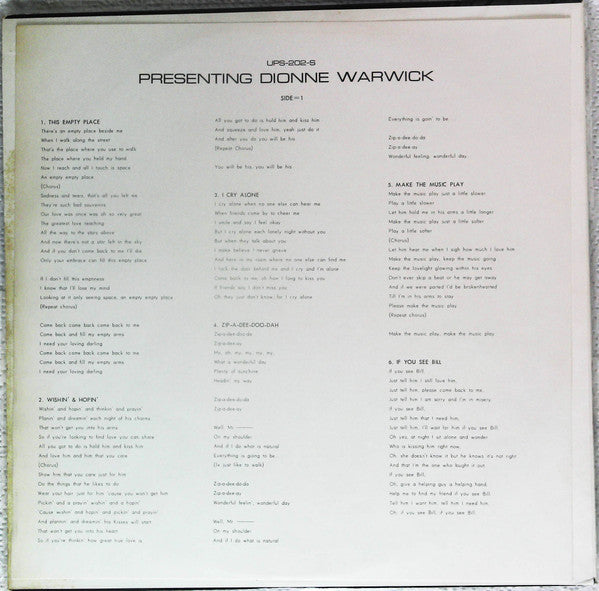 Presenting Dionne Warwick