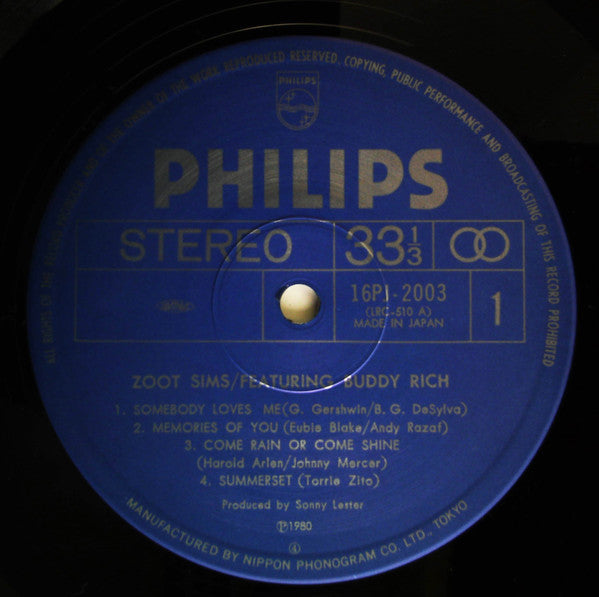 Zoot Sims Featuring Buddy Rich