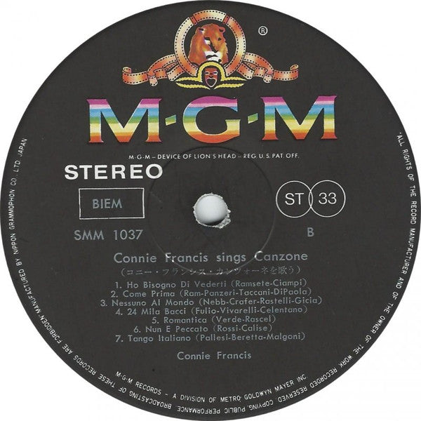 Connie Francis Sings Canzone