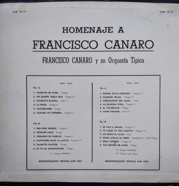 Homenaje A Francisco Canaro