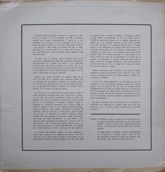 Homenaje A Francisco Canaro