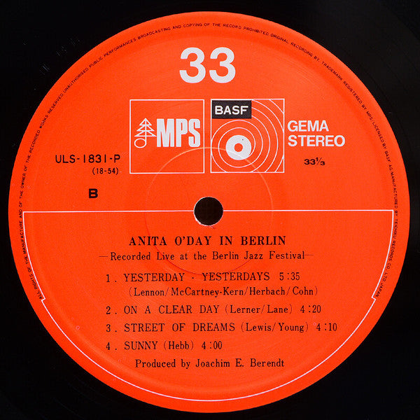 Anita O'Day In Berlin, Recorded Live At The Berlin Jazz Festival