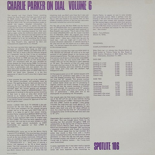Charlie Parker On Dial Volume 6