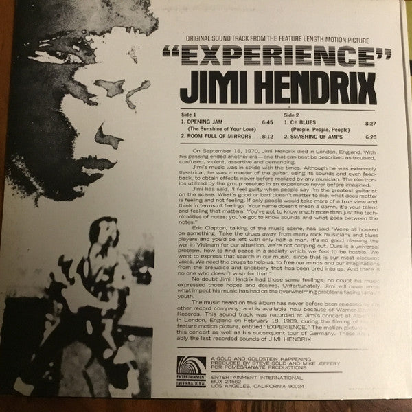 Original Sound Track From The Feature Length Motion Picture "Experience"