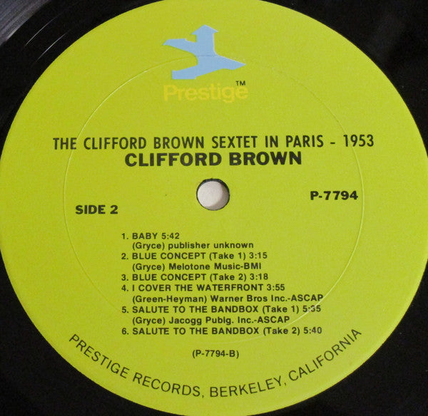 The Clifford Brown Sextet In Paris