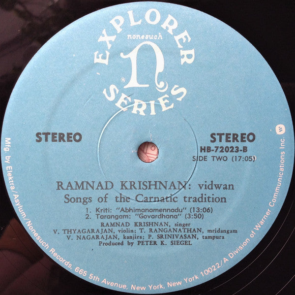 Vidwan/Songs Of The Carnatic Tradition = 南インド古典声楽の真髄