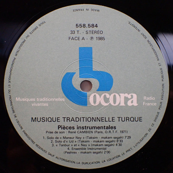 Turquie Musique Traditionnelle - Piéces Instrumentales