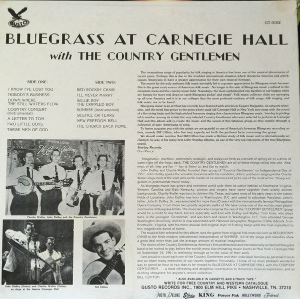 Release: Bluegrass At Carnegie Hall-Vinyl-US-1983-GT-0102-3427024
