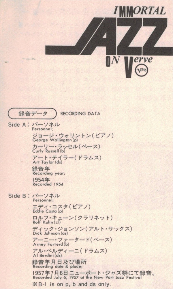 The Workshop Of The George Wallington Trio & Eddie Costa Trio