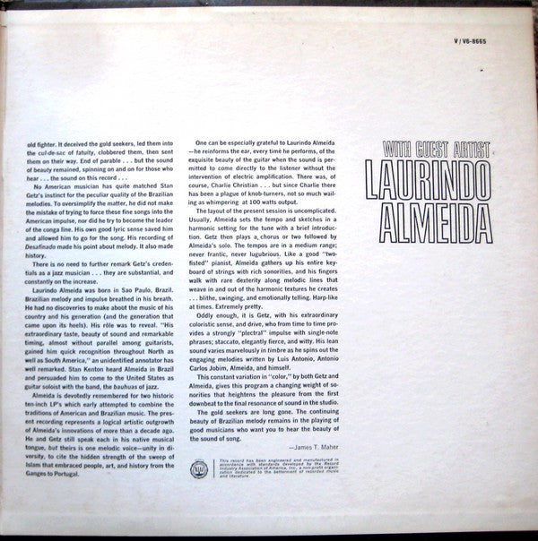 Stan Getz With Guest Artist Laurindo Almeida