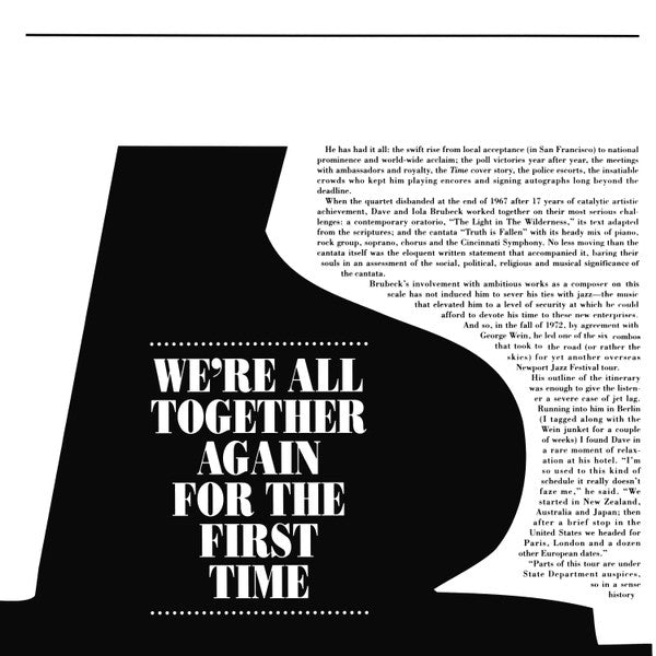 We're All Together Again For The First Time