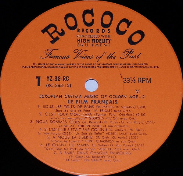 European Cinema Music Of Golden Age - 2 Le Film Français