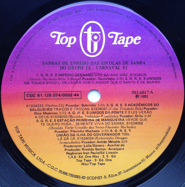 Sambas De Enredo Das Escolas De Samba Do Grupo 1A - Carnaval 83