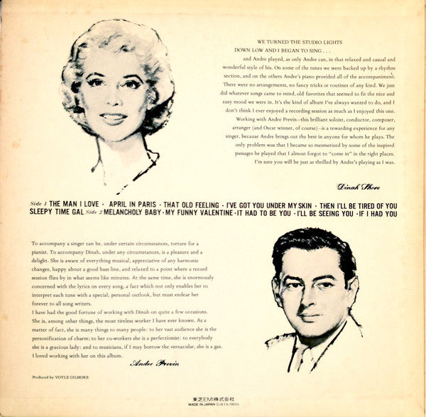 Dinah Sings, Previn Plays