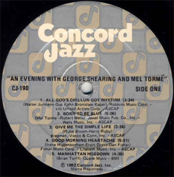 An Evening With George Shearing And Mel Tormé