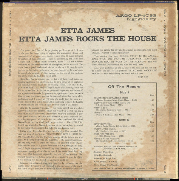 Etta James Rocks The House