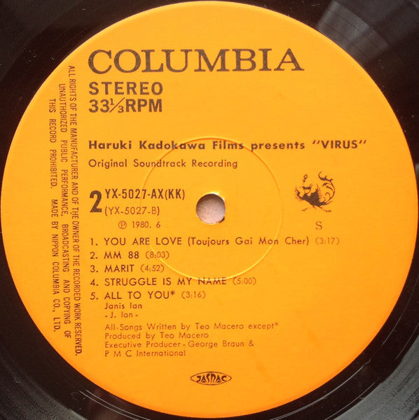 Virus (Original Soundtrack) = 復活の日