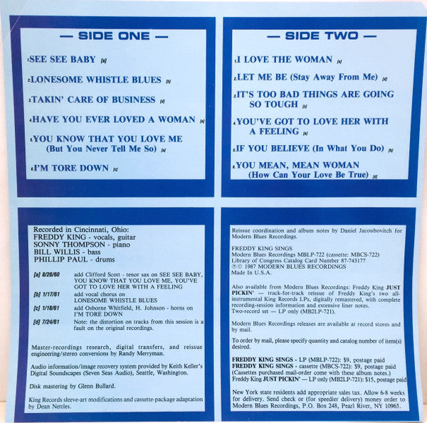 Freddy King Sings
