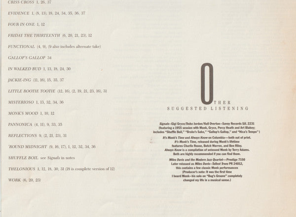 That's The Way I Feel Now - A Tribute To Thelonious Monk