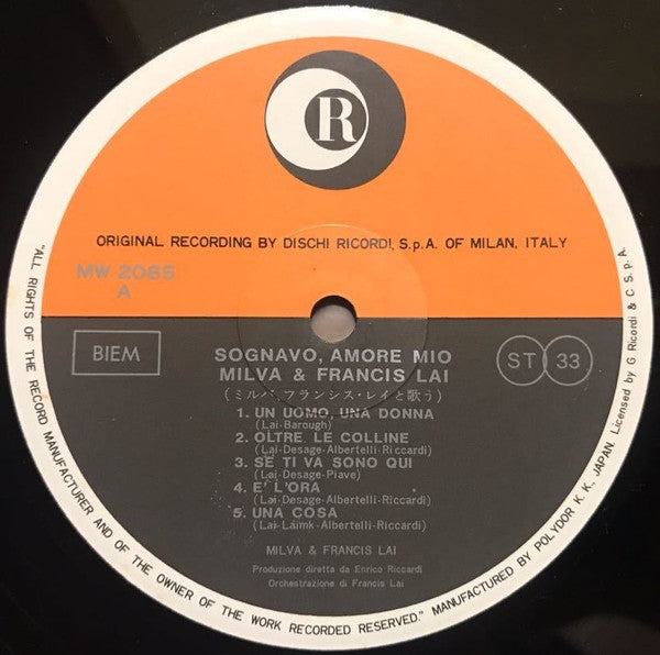 ミルバ、フランシス・レイと歌う = Sognavo Amore Mio