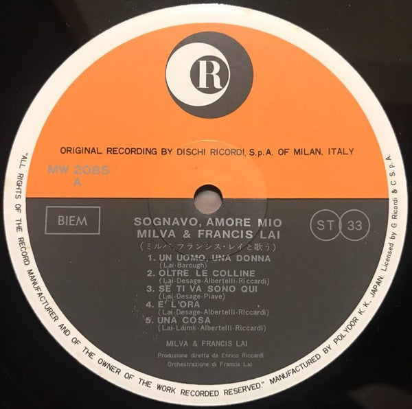 ミルバ、フランシス・レイと歌う = Sognavo Amore Mio