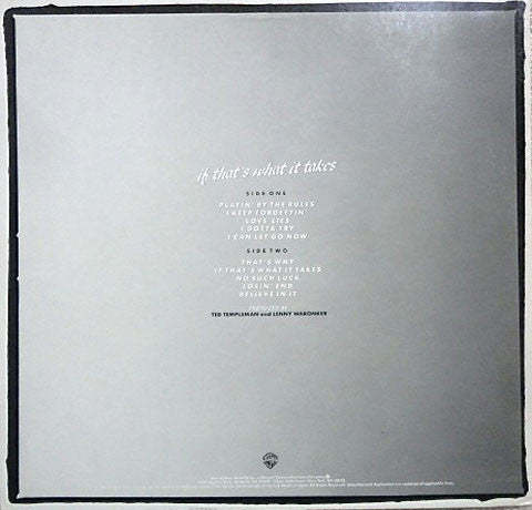 If That's What It Takes