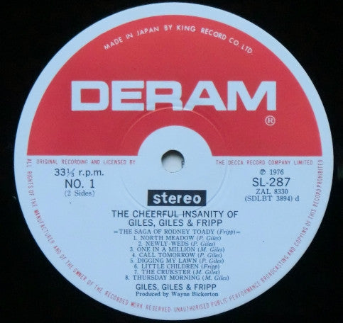 The Cheerful Insanity Of Giles, Giles & Fripp